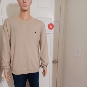 Polo by Ralph Lauren Mens' Crew Neck Pullover Long Sleeve Tan Sweater Size XXL